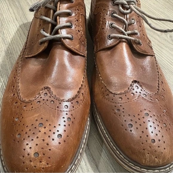 Men's Wingtip Brown Oxford Leather Dress Shoes Call it Spring Sz 11 Classic - Picture 3 of 10